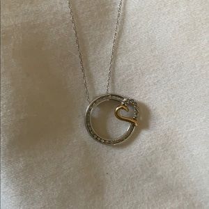 Gold and silver heart necklace